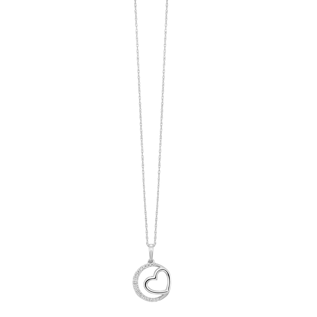 10Kt White Gold Diamond 1/12Ctw Pendant
