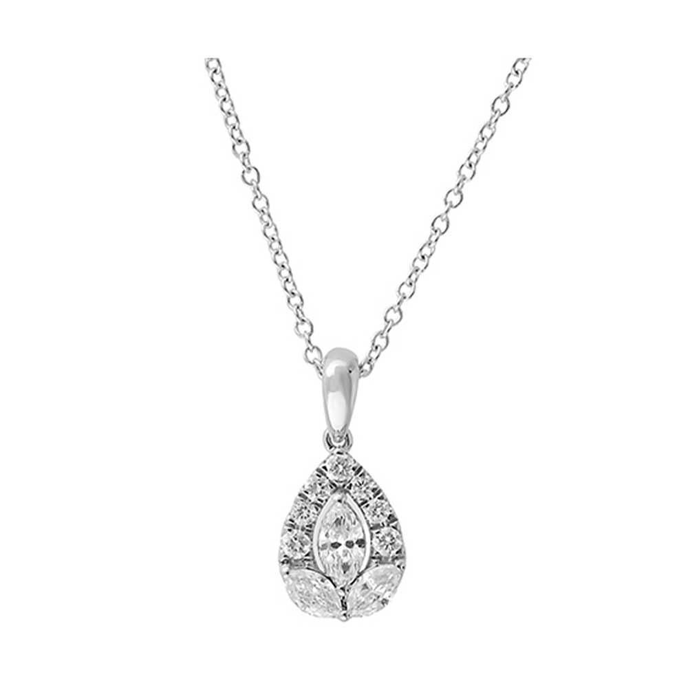 14Kt White Gold Diamond 1/2Ctw Pendant