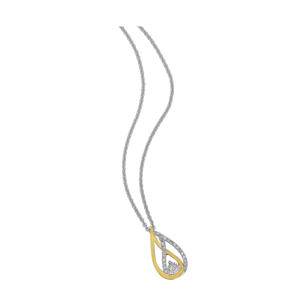 Gold Silver White Yellow Diamond 1/10Ctw Pendant
