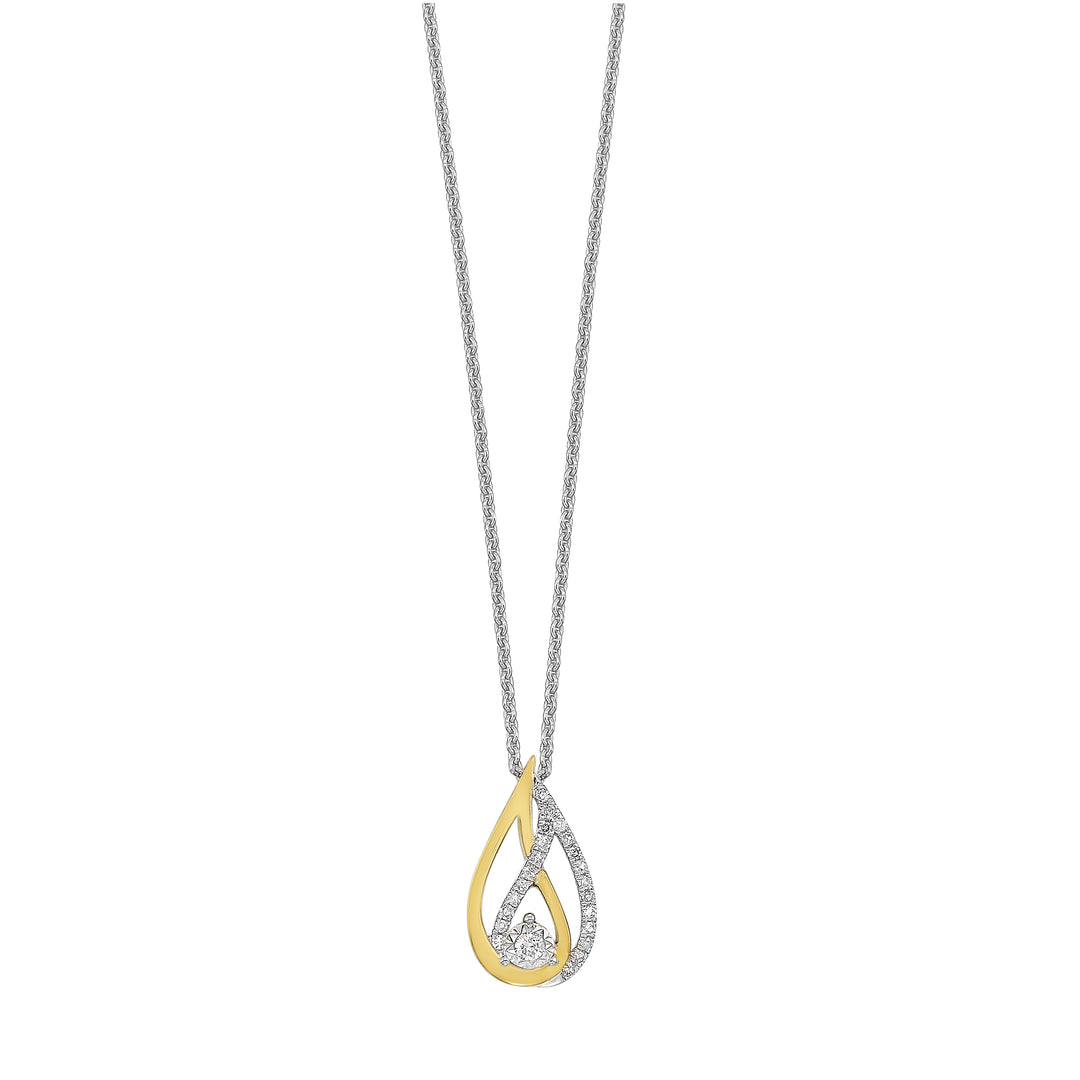 Gold Silver White Yellow Diamond 1/10Ctw Pendant
