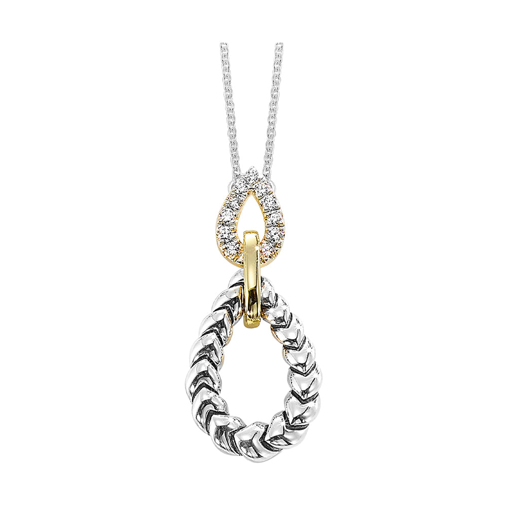 Gold Silver White Yellow Diamond 1/7Ctw Pendant