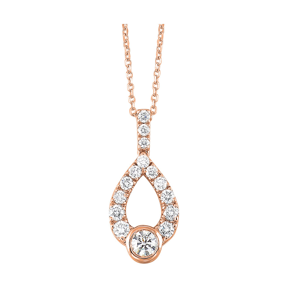 14Kt Rose Gold Diamond 1/4Ctw Pendant