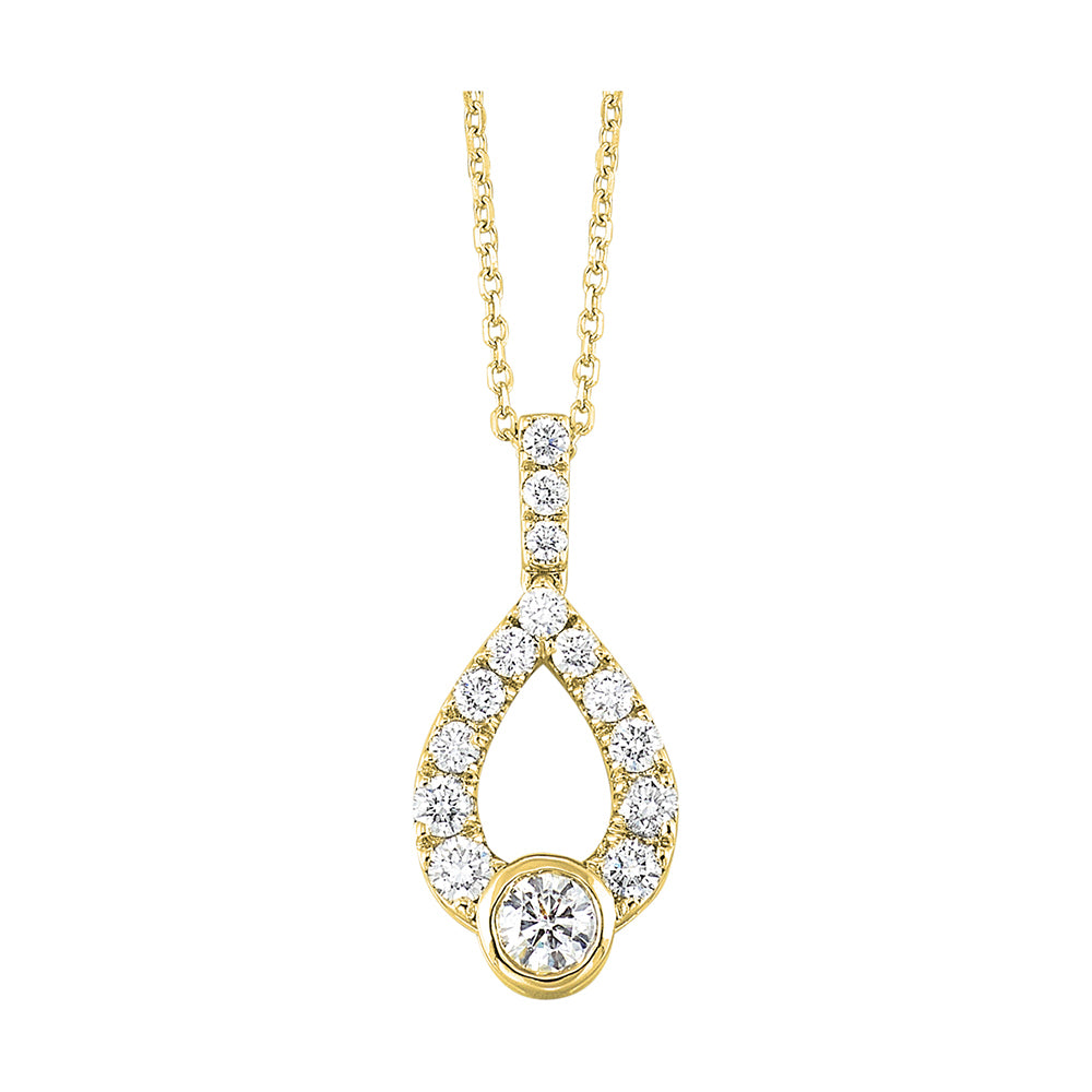 14Kt Yellow Gold Diamond 1/4Ctw Pendant