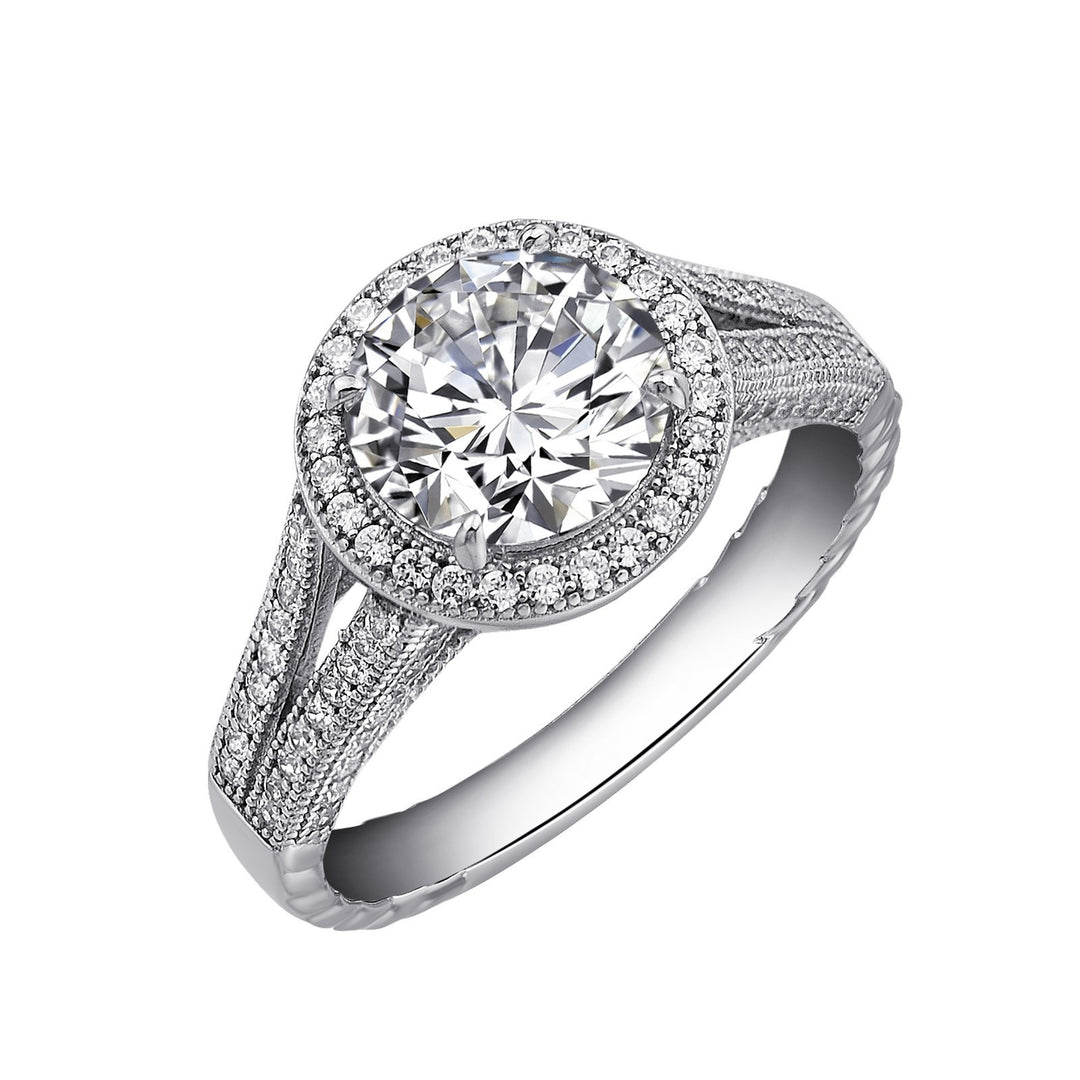 Split Shank Halo Engagement Ring