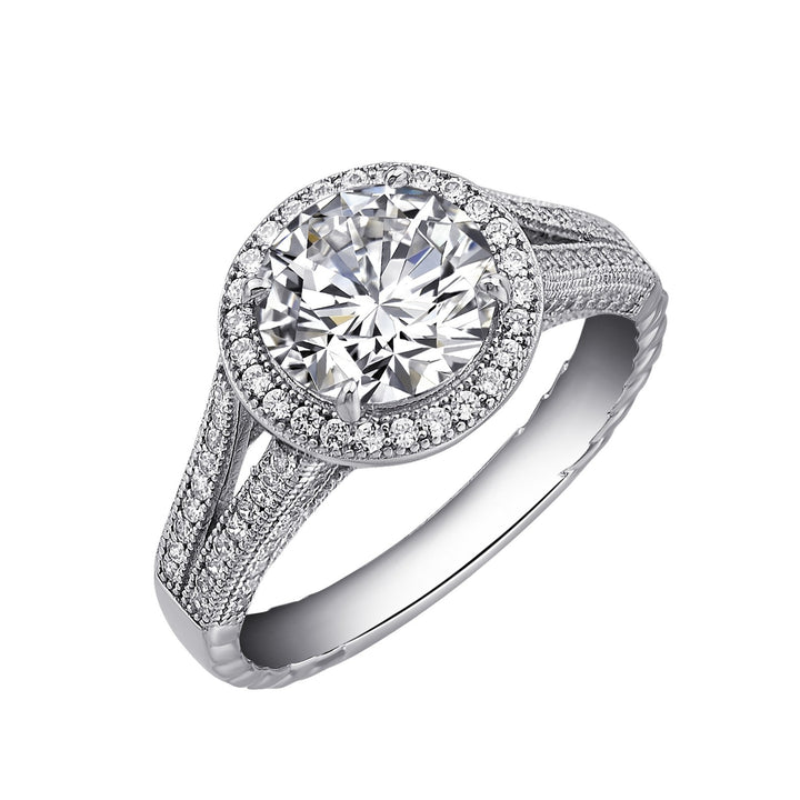 Split Shank Halo Engagement Ring