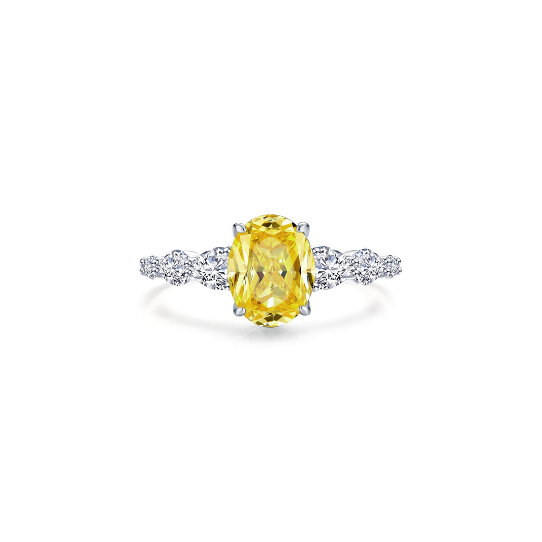 3.66 CTW Canary Oval Solitaire Ring