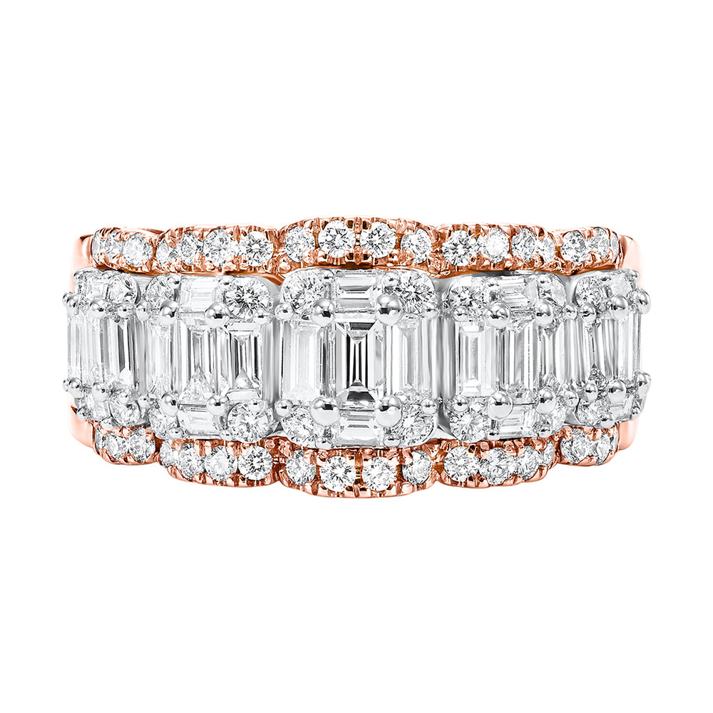 14Kt White Rose Gold Diamond 1 5/8Ctw Ring