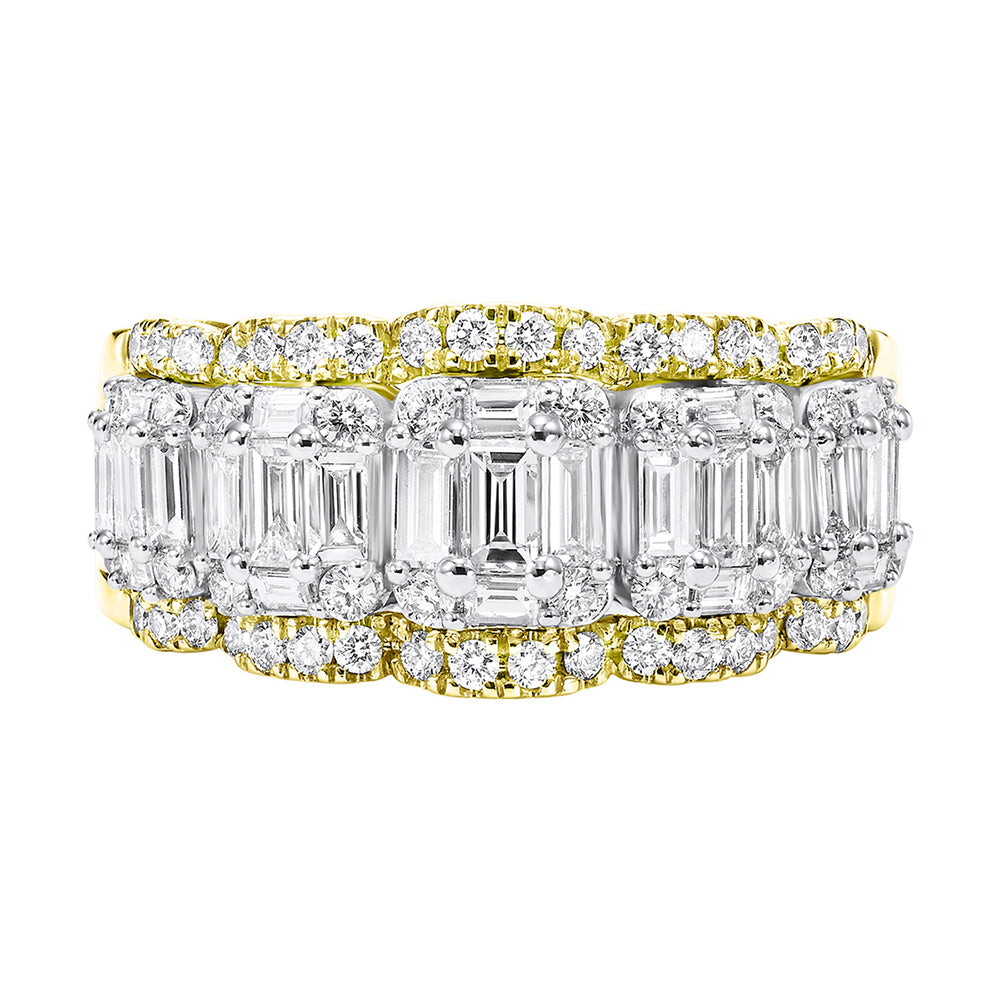 14Kt White Yellow Gold Diamond 1 5/8Ctw Ring