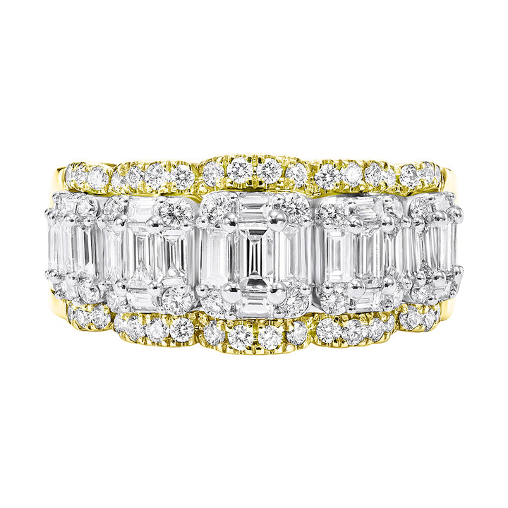 14Kt White Yellow Gold Diamond 1 5/8Ctw Ring