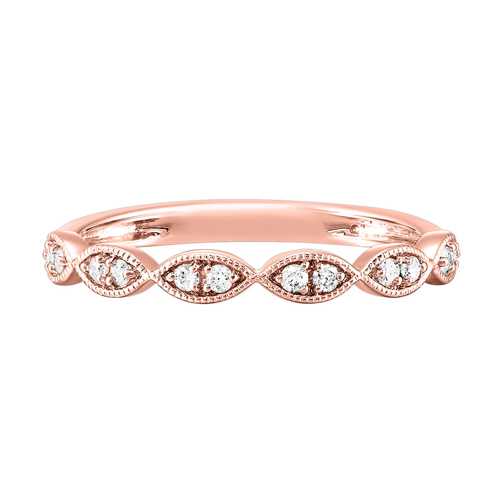 14Kt Rose Gold Diamond 1/10Ctw Ring