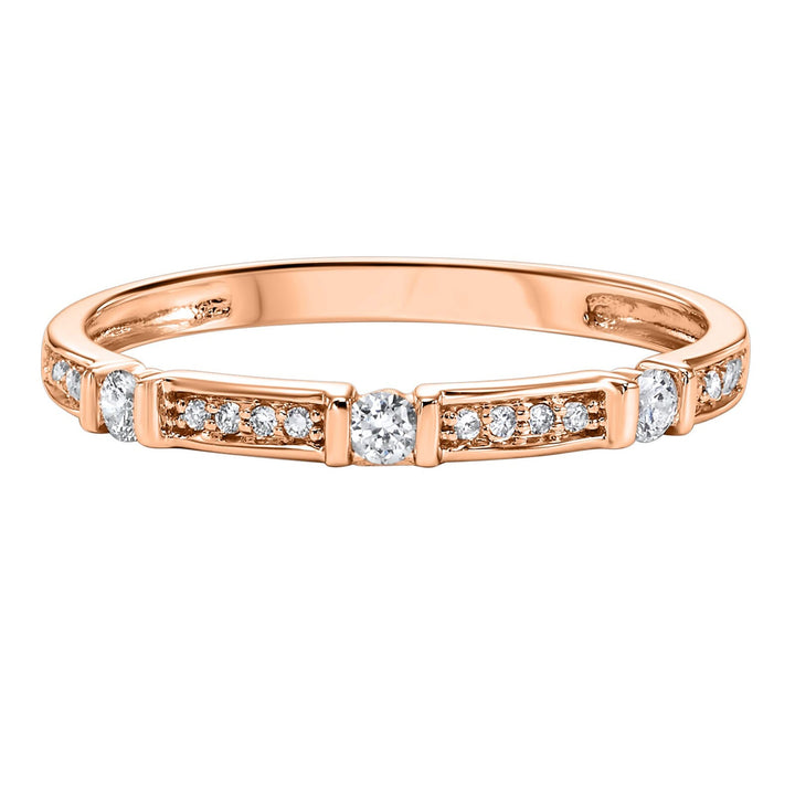 14Kt Rose Gold Diamond 1/6Ctw Ring