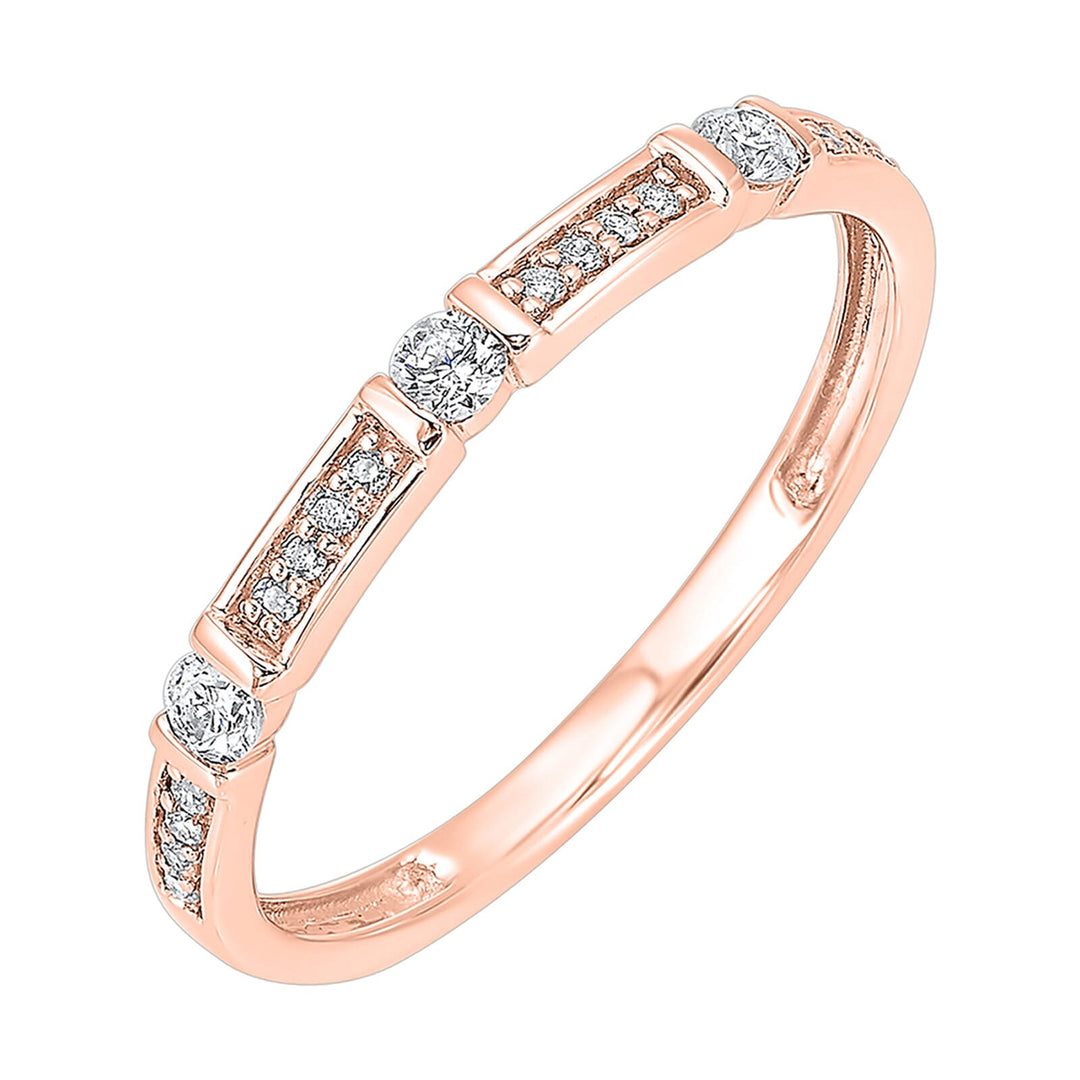 14Kt Rose Gold Diamond 1/6Ctw Ring