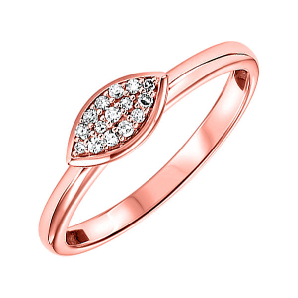 10Kt Rose Gold Diamond 1/12Ctw Ring
