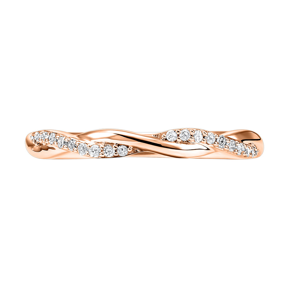 14Kt Rose Gold Diamond 1/10Ctw Ring