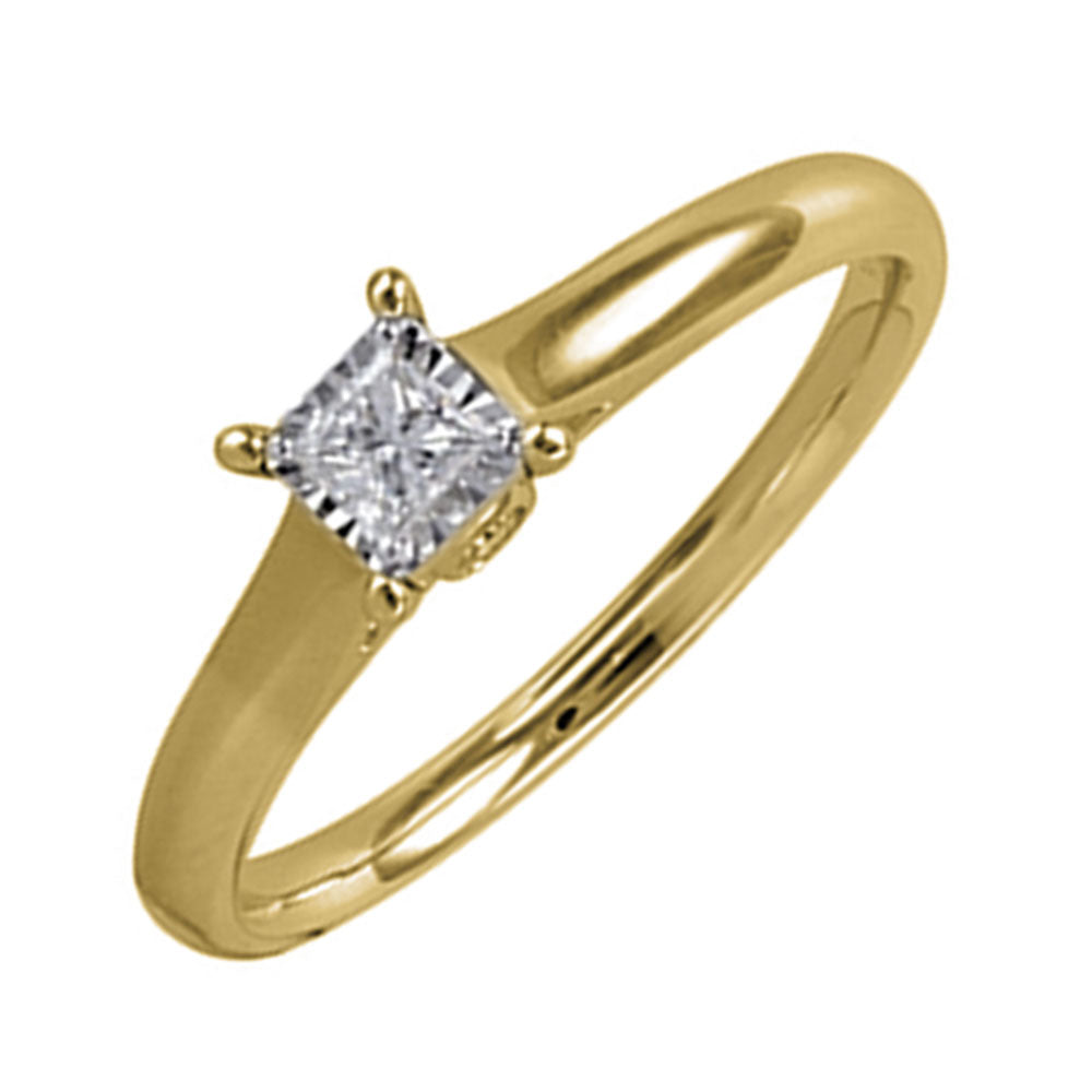 14Kt Yellow Gold Diamond 1/6Ctw Ring