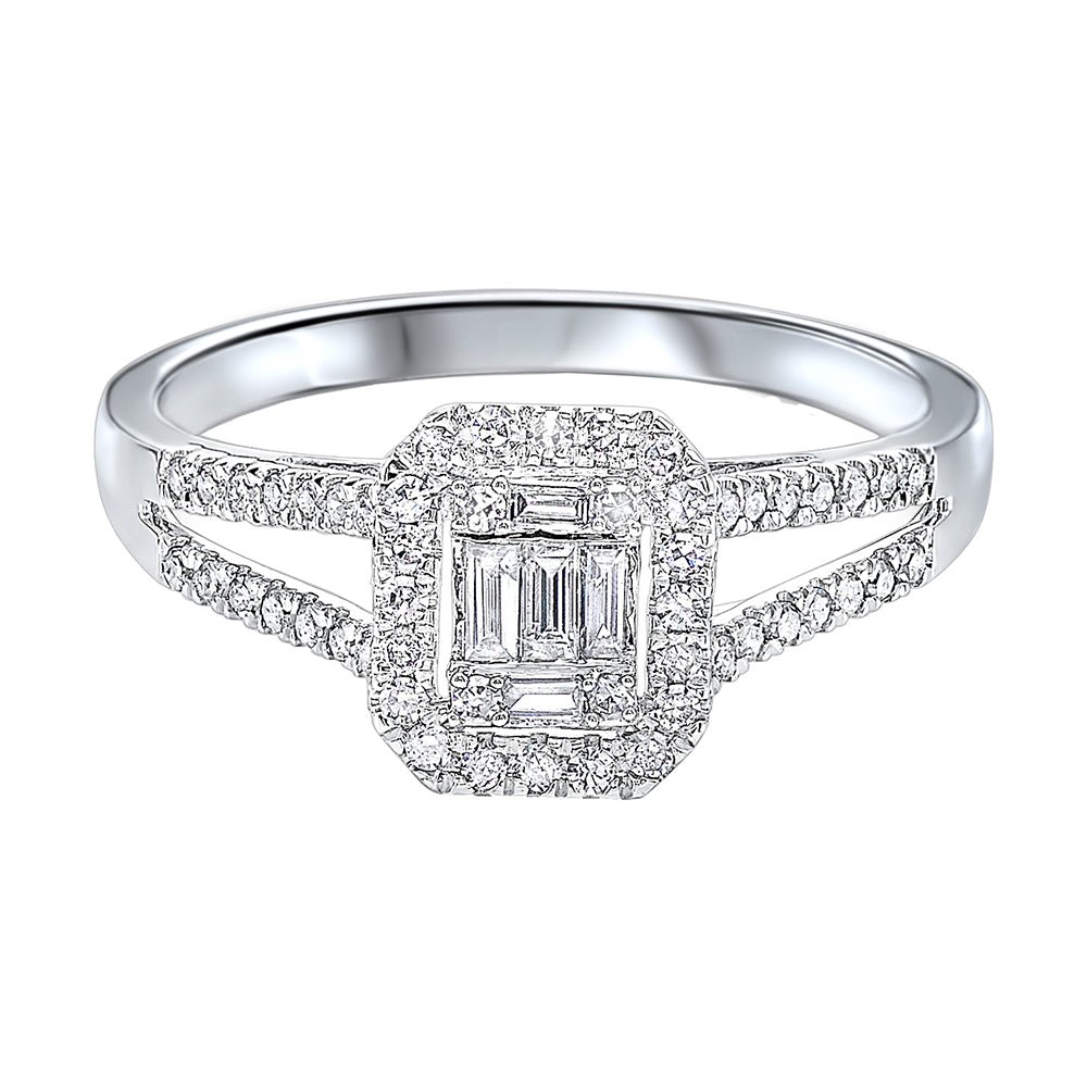 14Kt White Gold Diamond 1/3Ctw Ring