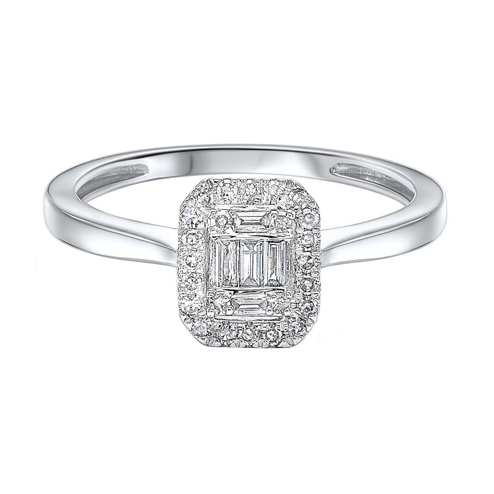 14Kt White Gold Diamond 1/4Ctw Ring