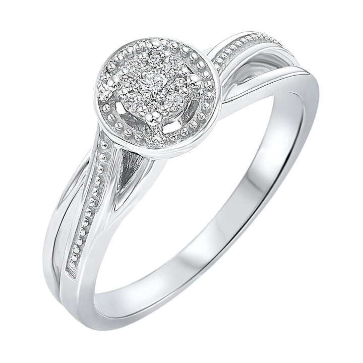 10Kt White Gold Diamond 1/12Ctw Ring