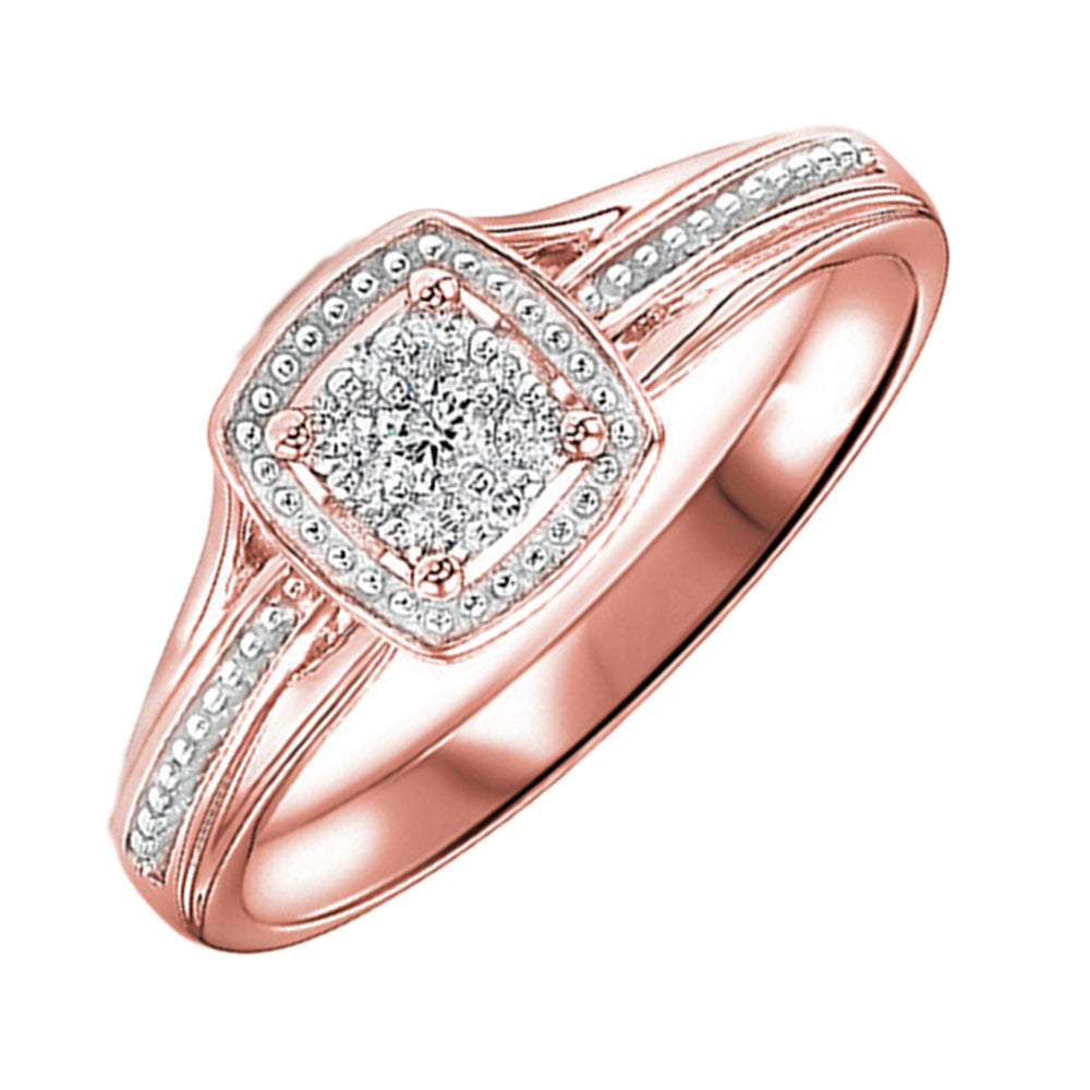 10Kt Rose Gold Diamond 1/10Ctw Ring