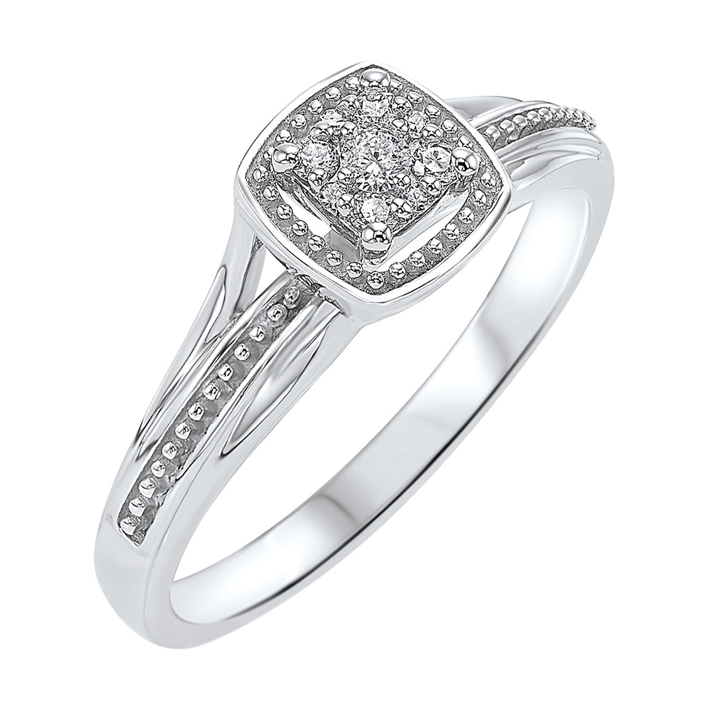 10Kt White Gold Diamond 1/10Ctw Ring