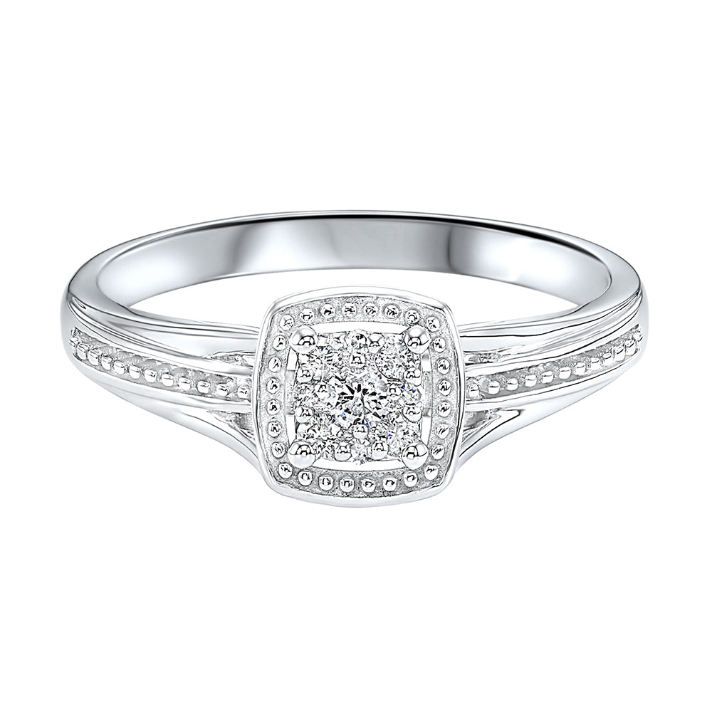 10Kt White Gold Diamond 1/10Ctw Ring