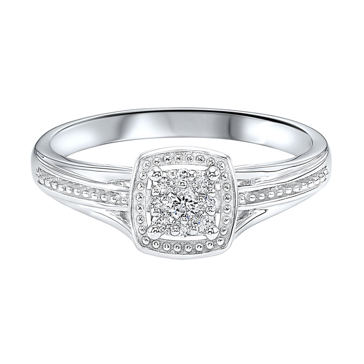 10Kt White Gold Diamond 1/10Ctw Ring