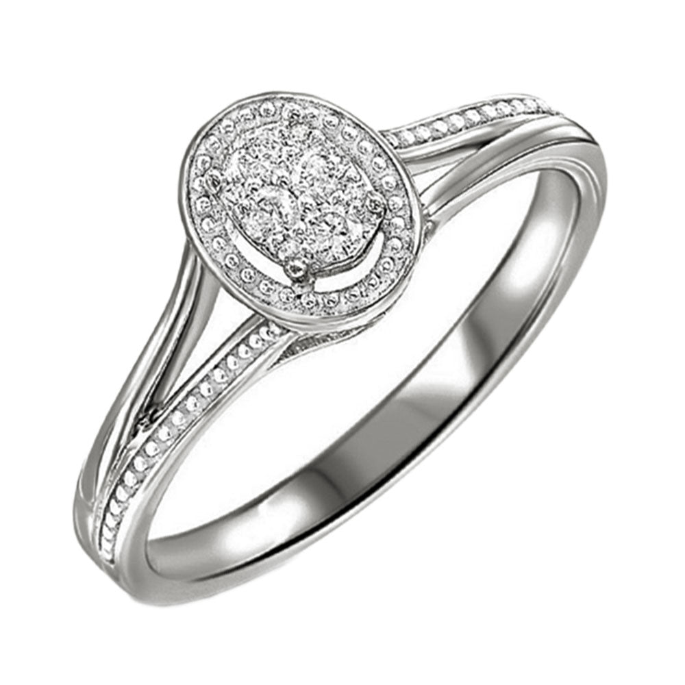 10Kt White Gold Diamond 1/10Ctw Ring