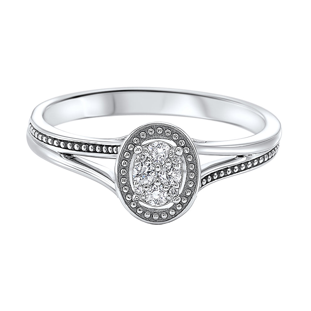 10Kt White Gold Diamond 1/10Ctw Ring