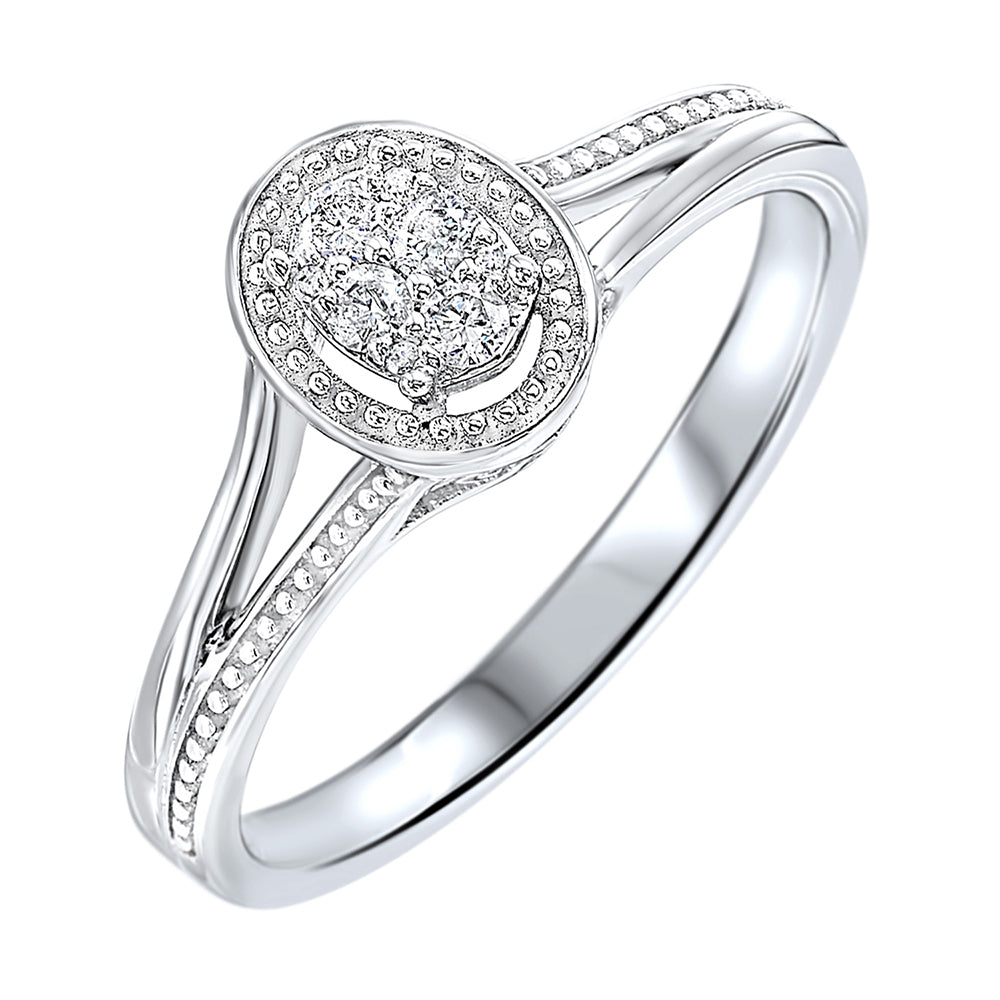10Kt White Gold Diamond 1/10Ctw Ring