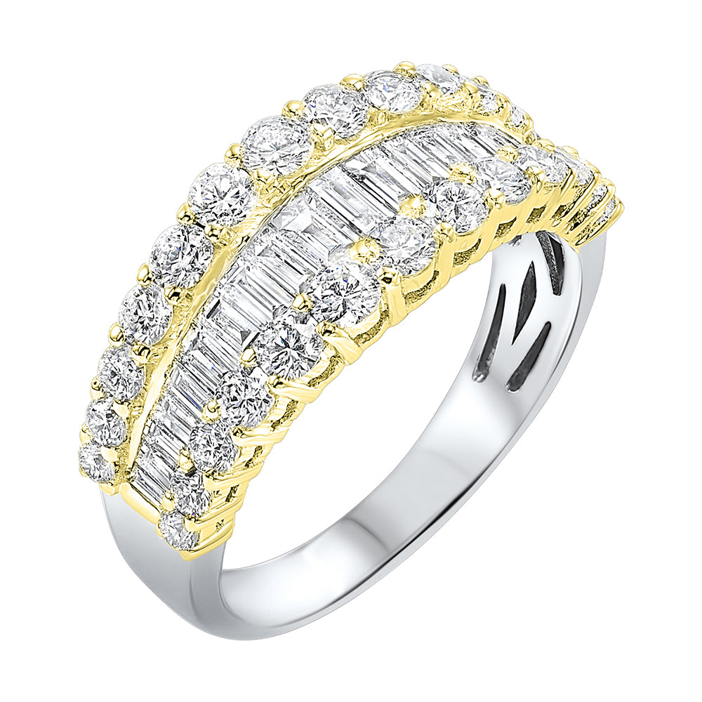14Kt White Yellow Gold Diamond 1Ctw Ring