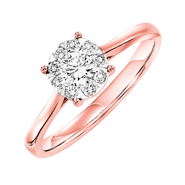 14Kt Rose Gold Diamond 1/4Ctw Ring