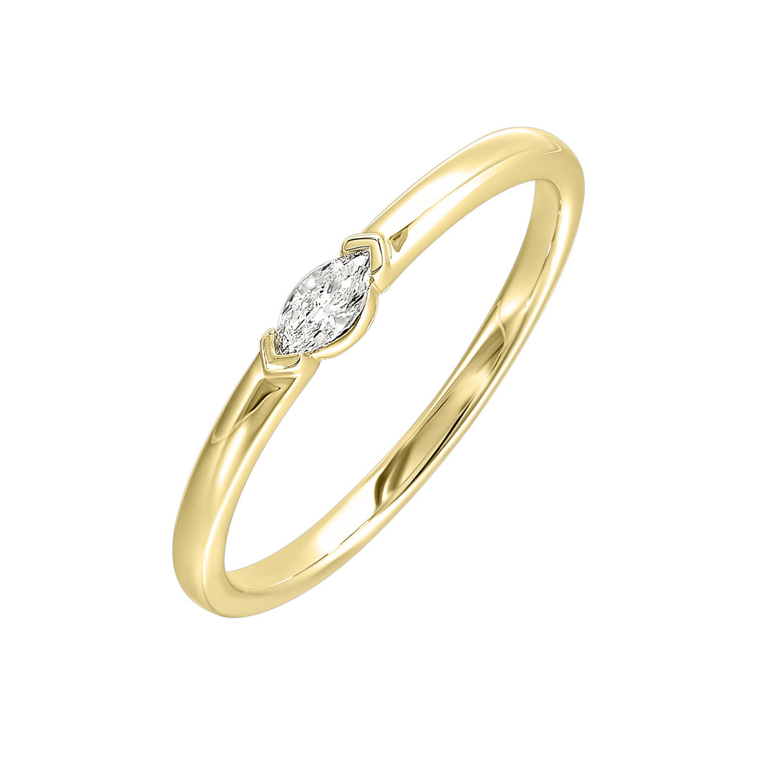 14Kt Yellow Gold Diamond 1/12Ctw Ring