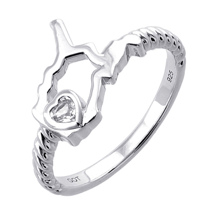 Silver White Sapphire 1/10Ctw Ring