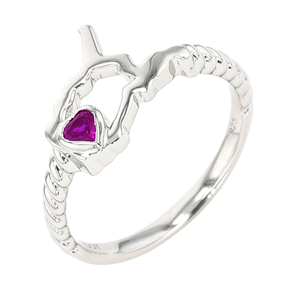 Silver Amethyst 1/10Ctw Ring