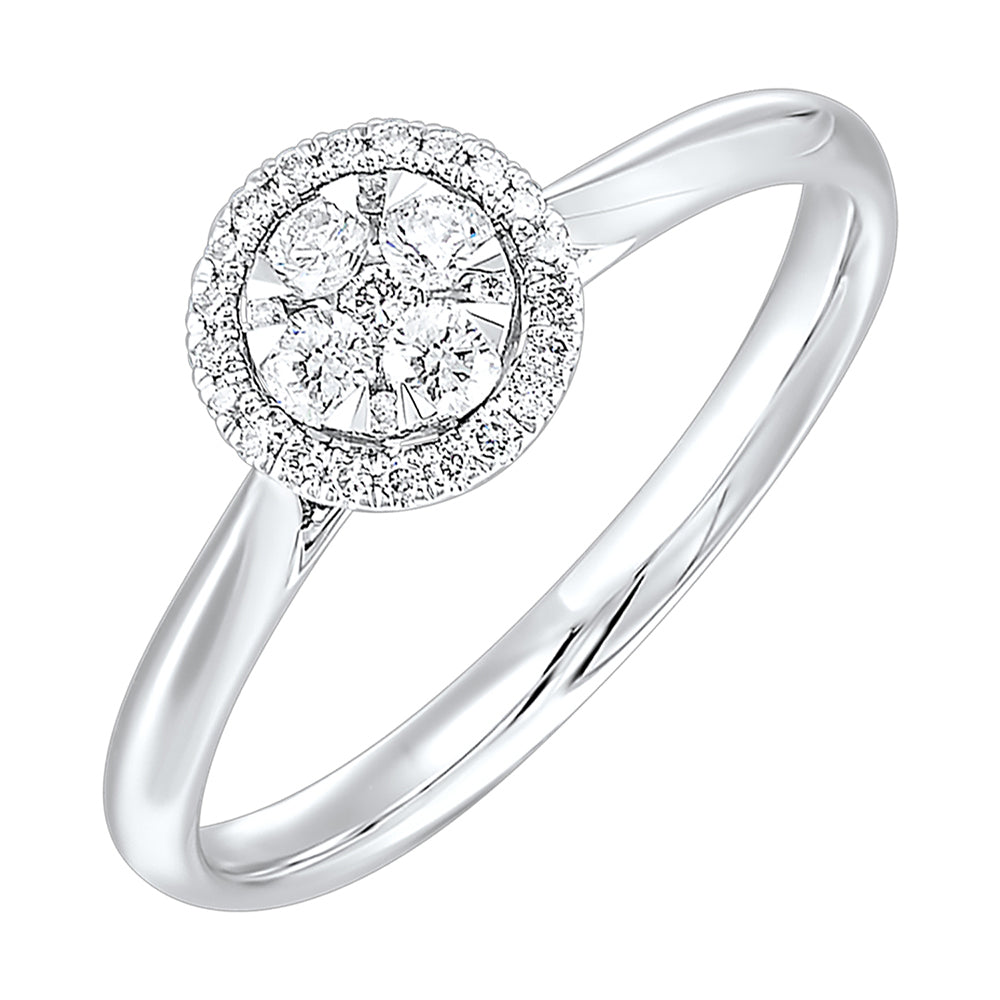 14Kt White Gold Diamond 1/4Ctw Ring