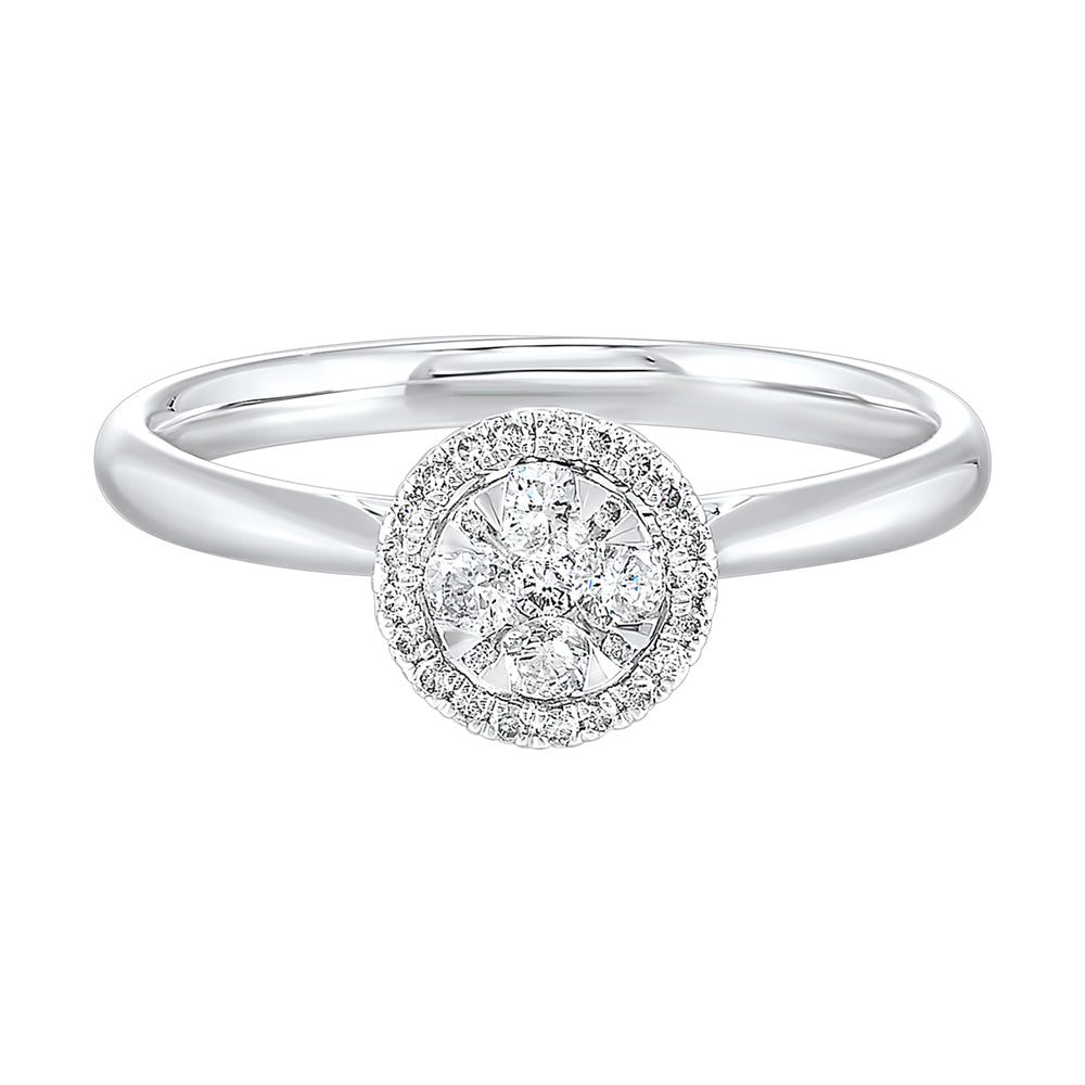 14Kt White Gold Diamond 1/4Ctw Ring