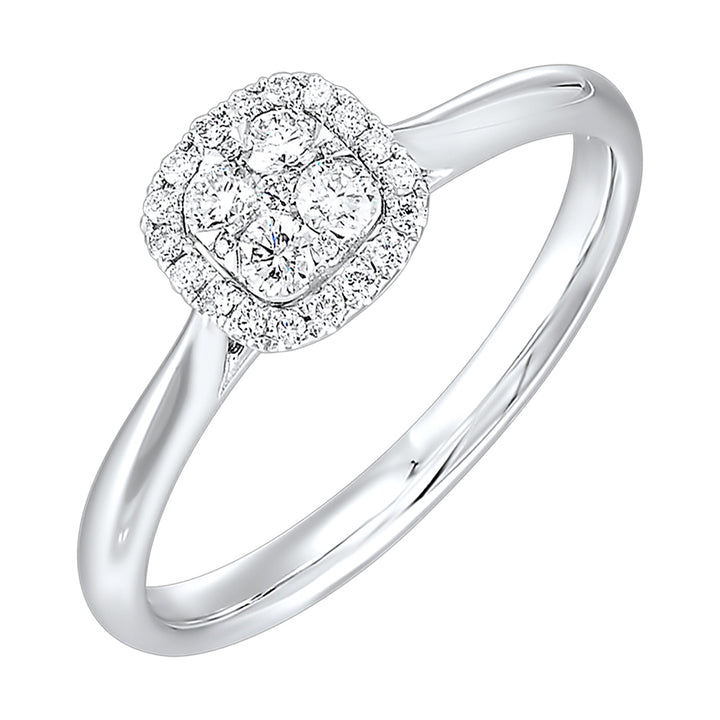 14Kt White Gold Diamond 1/4Ctw Ring