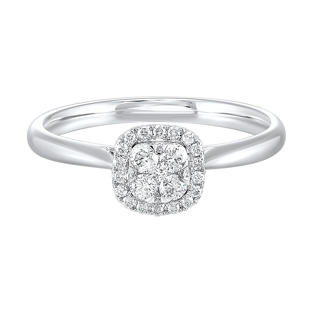 14Kt White Gold Diamond 1/4Ctw Ring