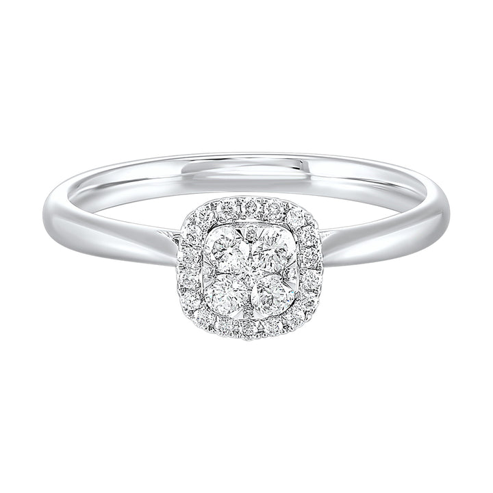 14Kt White Gold Diamond 1/4Ctw Ring