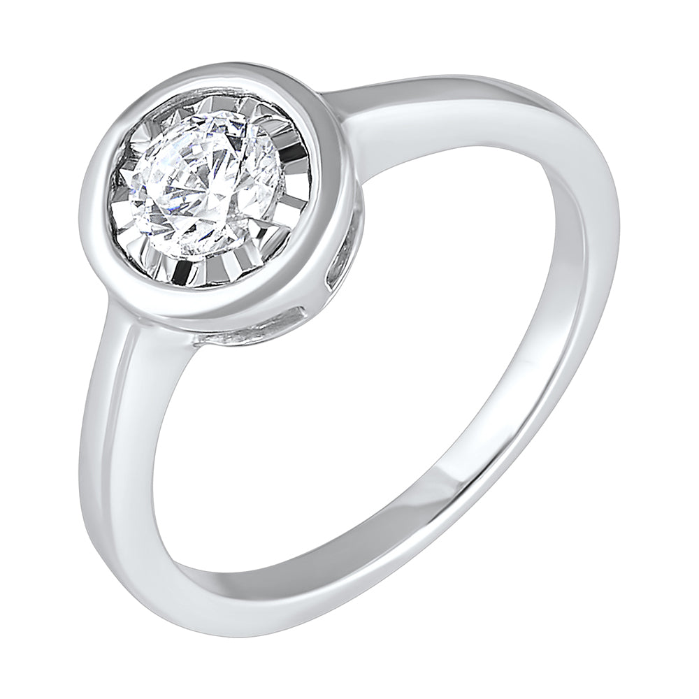 14Kt White Gold Diamond 1/4Ctw Ring
