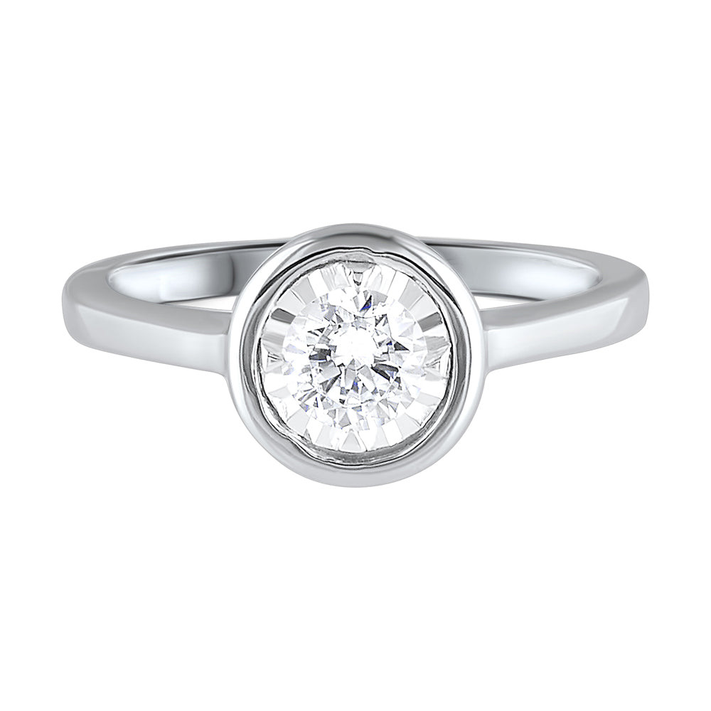 14Kt White Gold Diamond 1/4Ctw Ring