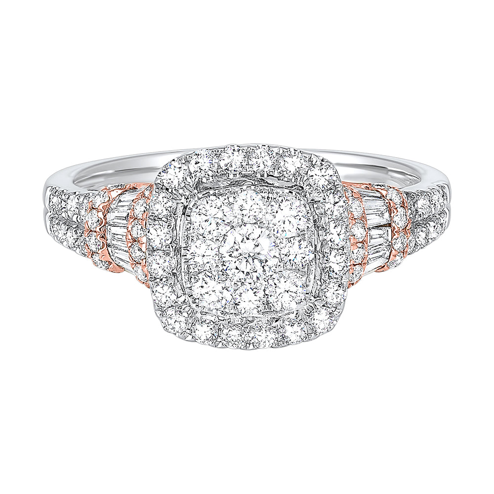 14Kt White Rose Gold Diamond 1Ctw Ring
