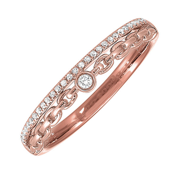 14Kt Rose Gold Diamond 1/10Ctw Ring