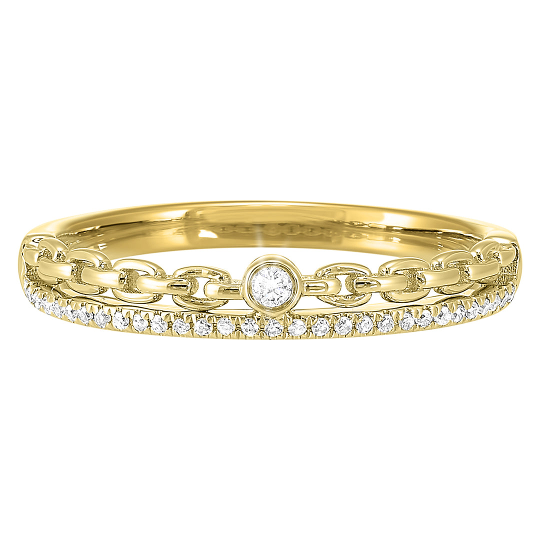 14Kt Yellow Gold Diamond 1/10Ctw Ring