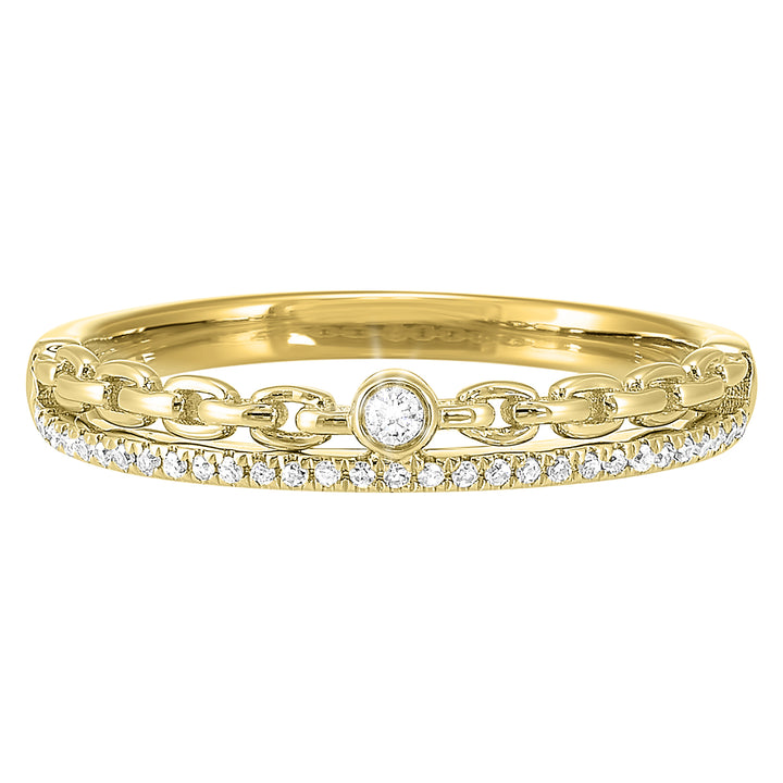 14Kt Yellow Gold Diamond 1/10Ctw Ring