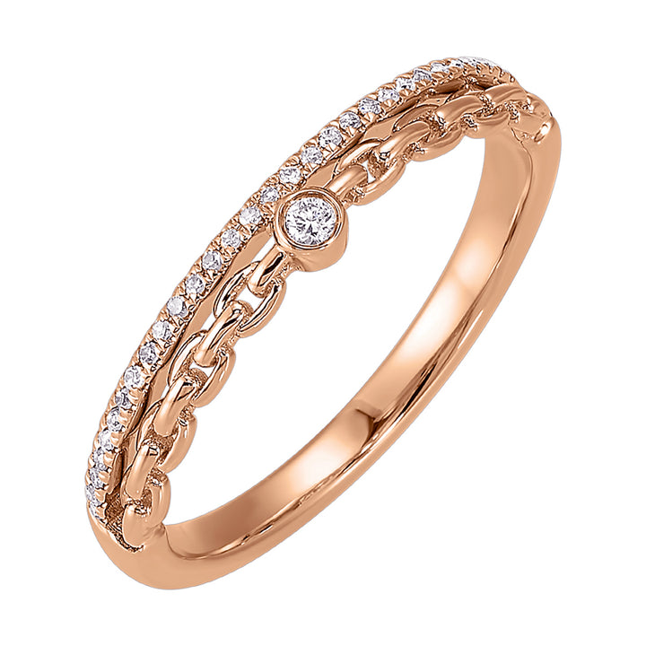 14Kt Rose Gold Diamond 1/10Ctw Ring