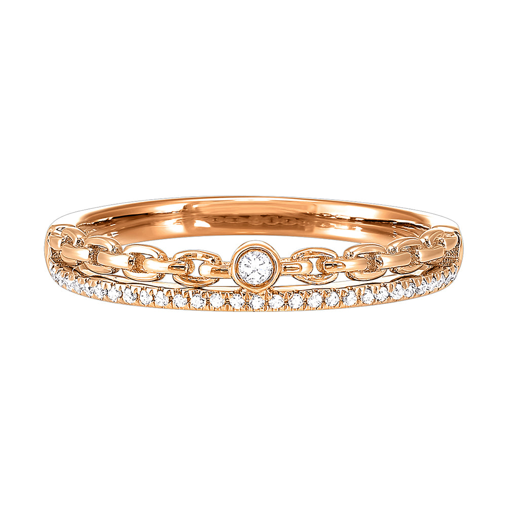 14Kt Rose Gold Diamond 1/10Ctw Ring