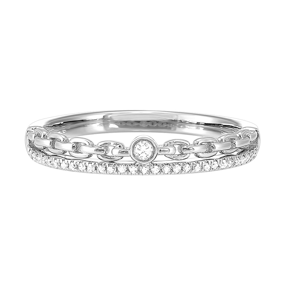 14Kt White Gold Diamond 1/10Ctw Ring