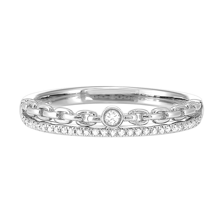 14Kt White Gold Diamond 1/10Ctw Ring
