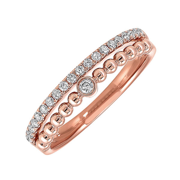 14Kt Rose Gold Diamond 1/5Ctw Ring